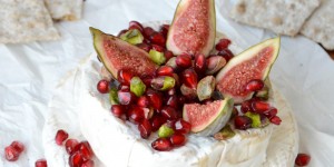 Brie camembert pyramid with ponegranate and pistachio