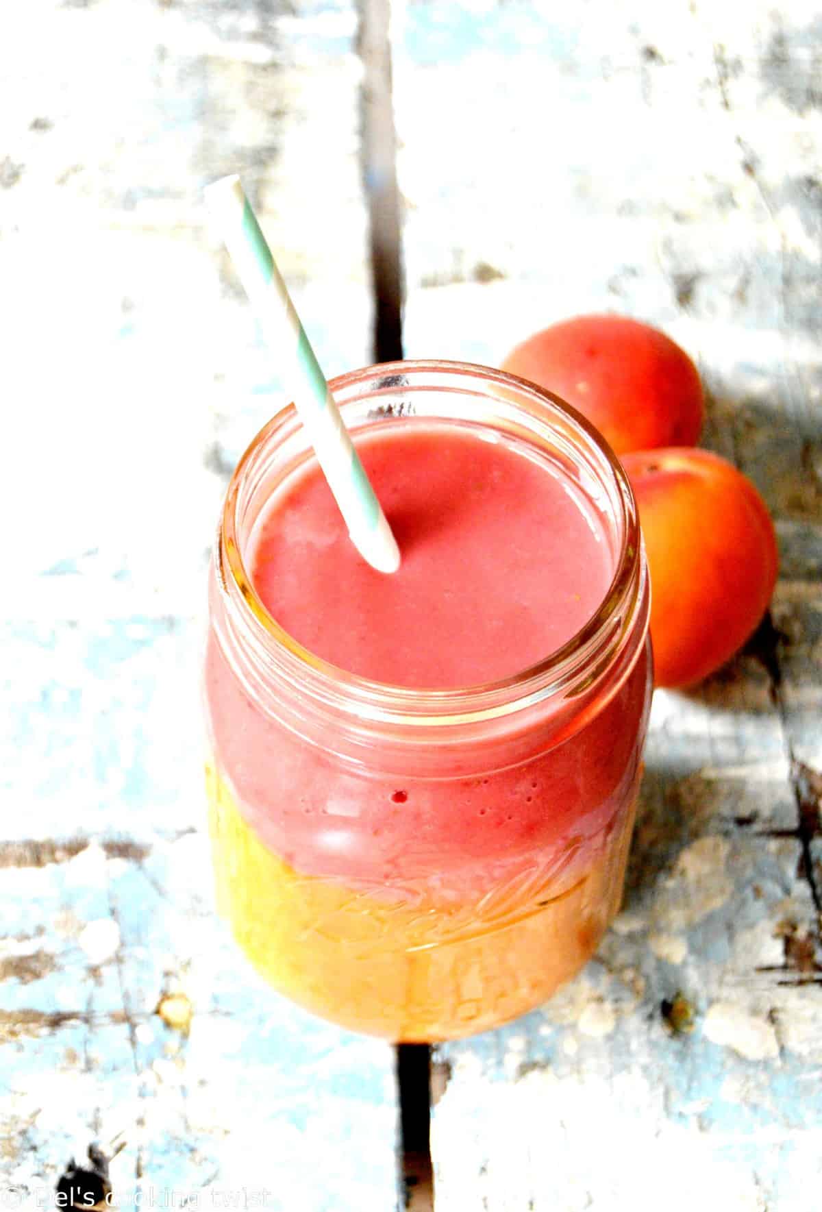 Sunrise Apricot Strawberry Smoothie Del's cooking twist