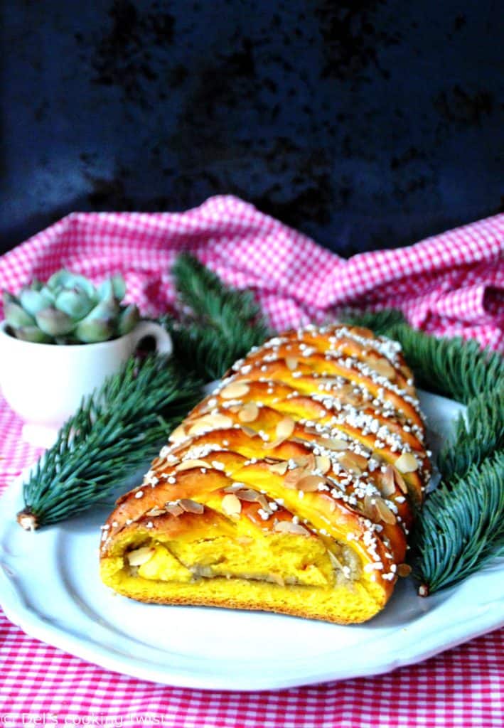 Swedish Saffron Braided Bread with Vanilla Cream Del's cooking twist