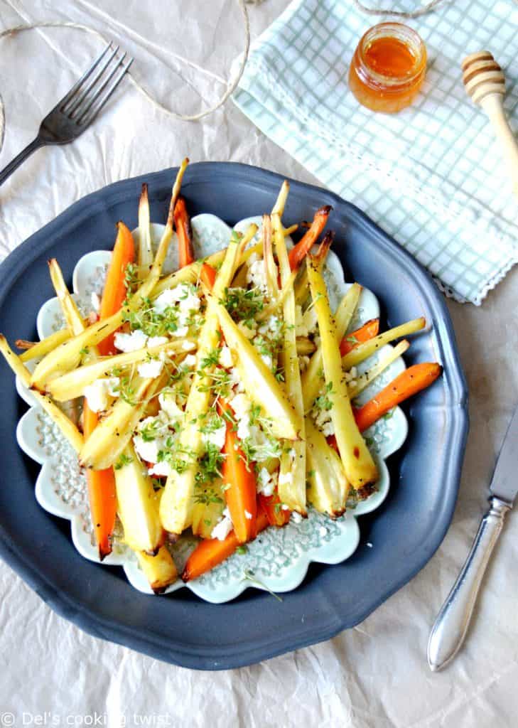 Roasted Root Vegetables with Feta and Honey
