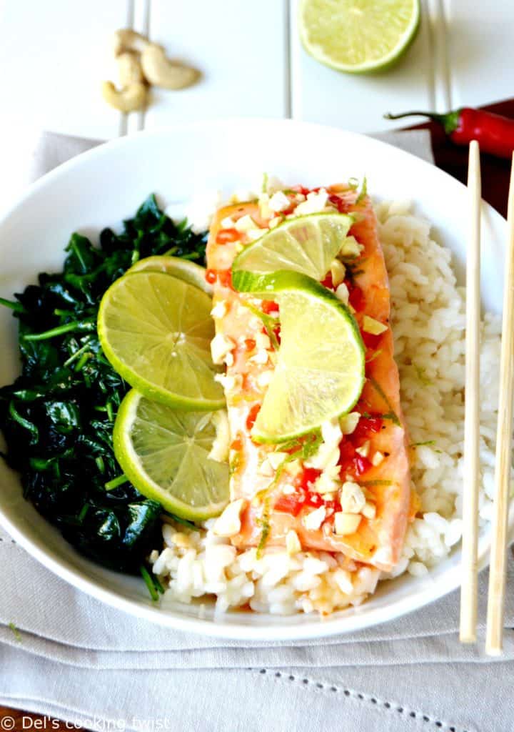 Thai Sweet Chili Salmon with Cashews