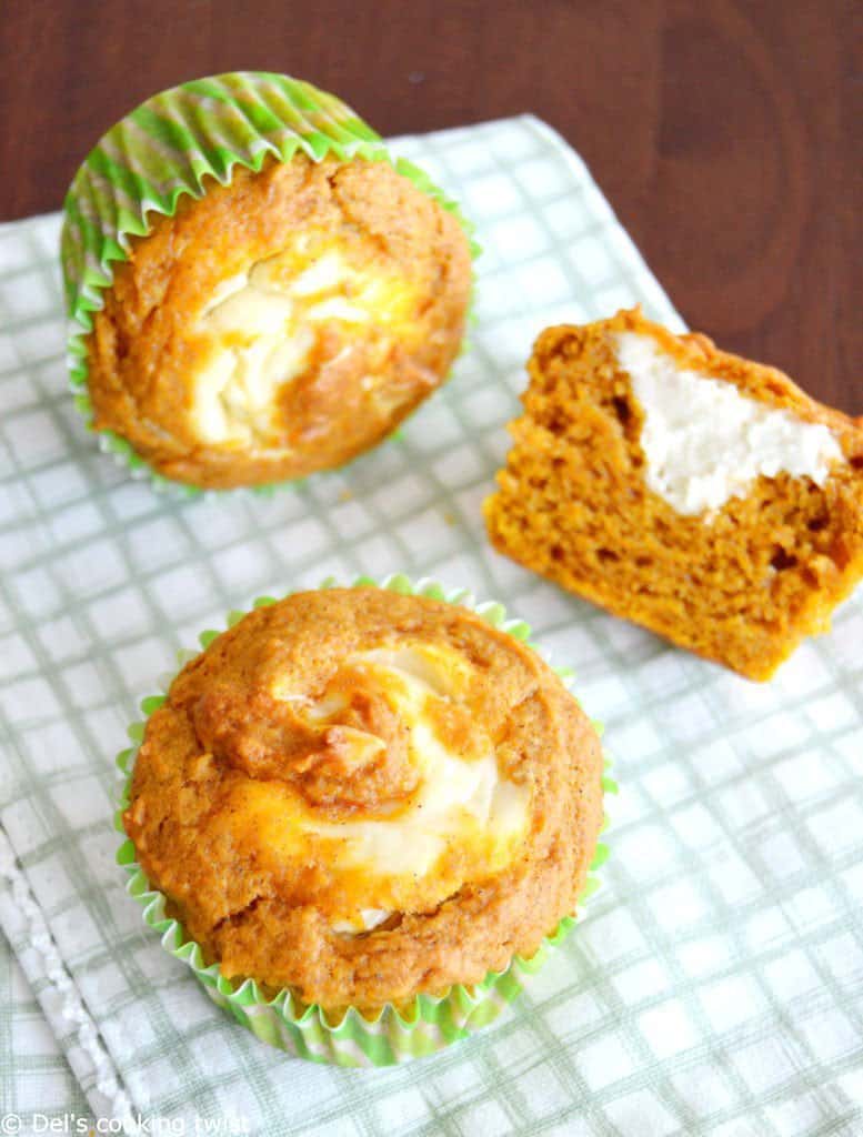 Pumpkin Cheesecake Muffins — Del&amp;#39;s cooking twist
