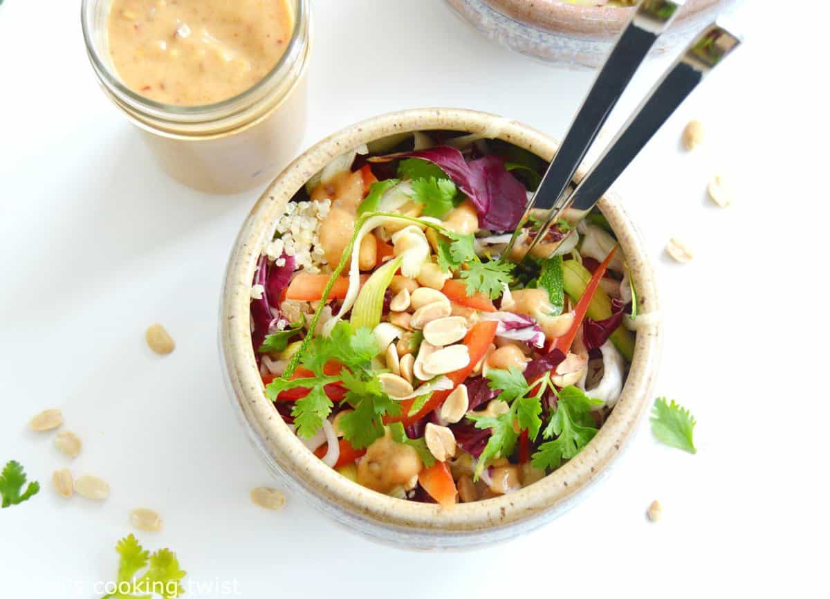 Salade Thai vegan au quinoa (sans gluten) Del's cooking twist