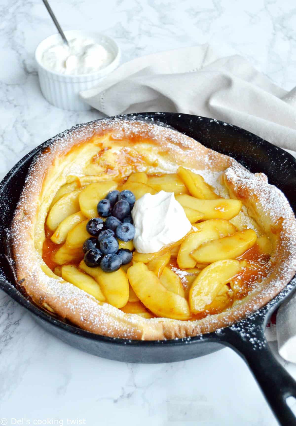 Apple Dutch Baby Pancake Del's cooking twist