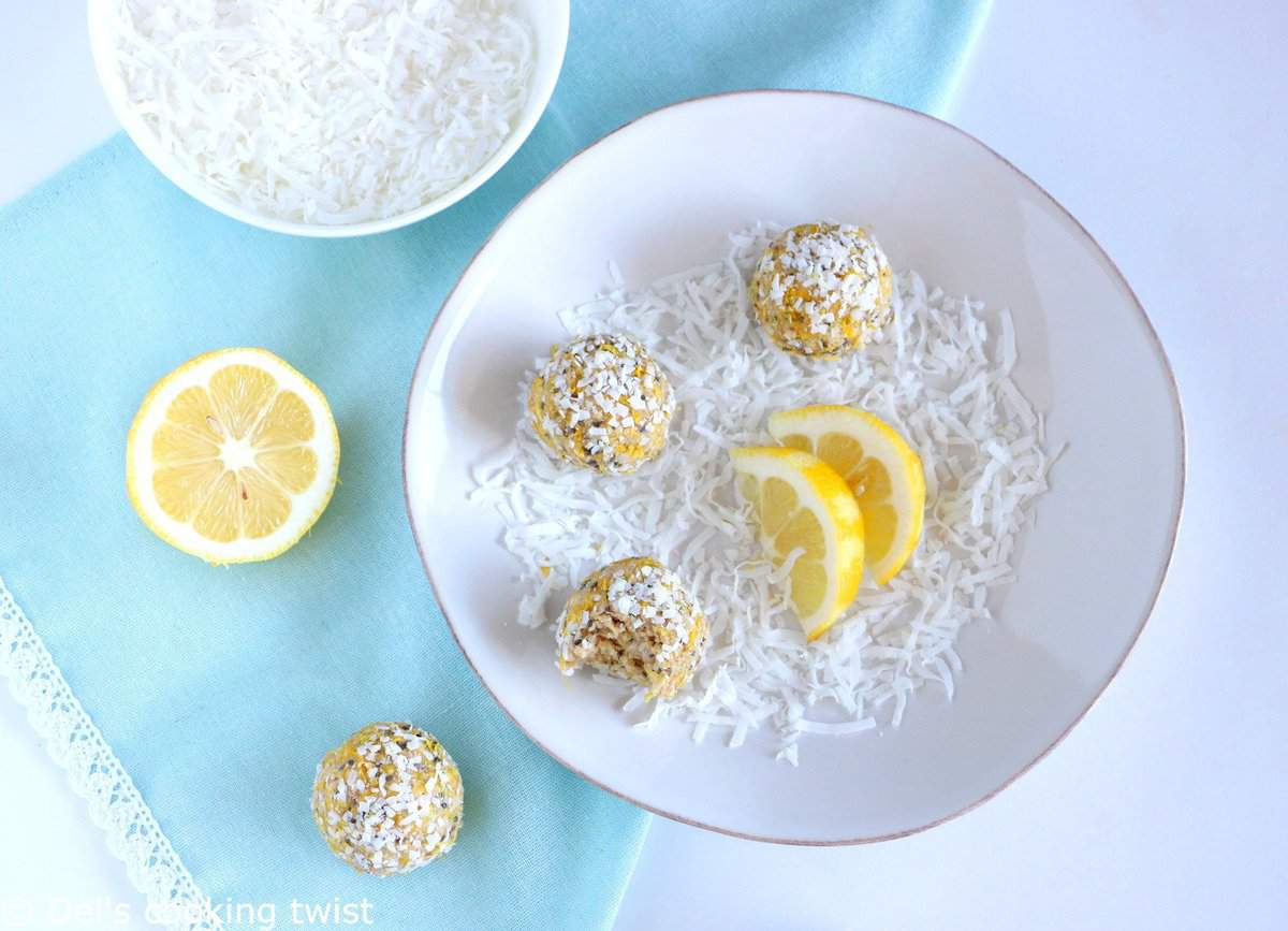 Healthy Lemon Coconut Energy Balls