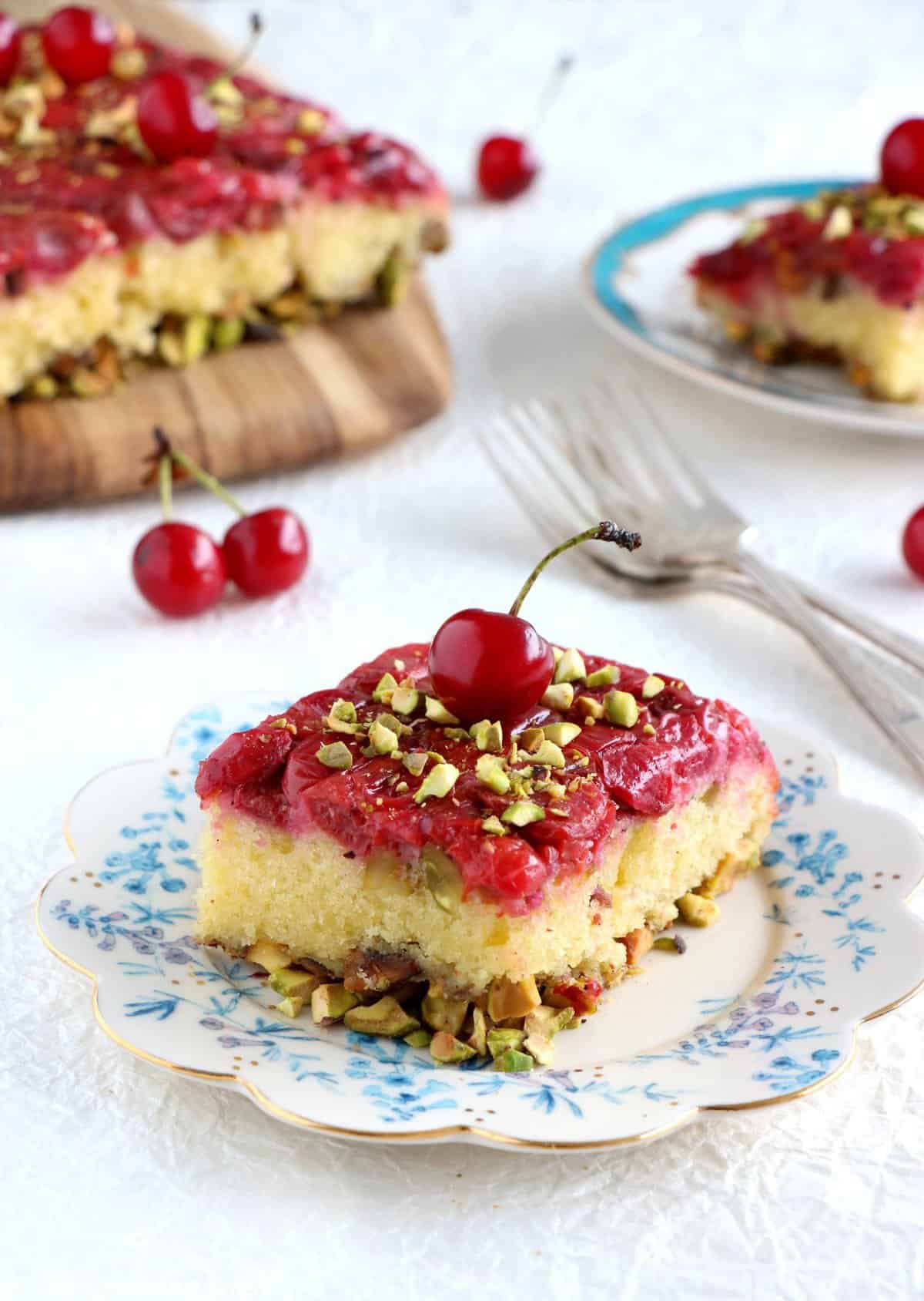Upside-Down Pistachio Cherry Cake — Del's cooking twist