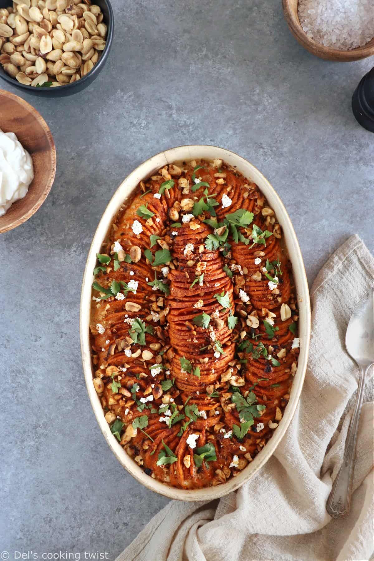Spicy Sweet Potato and Peanut Butter Gratin