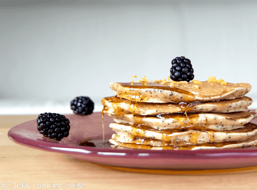 Lemon poppy seed yogurt pancakes