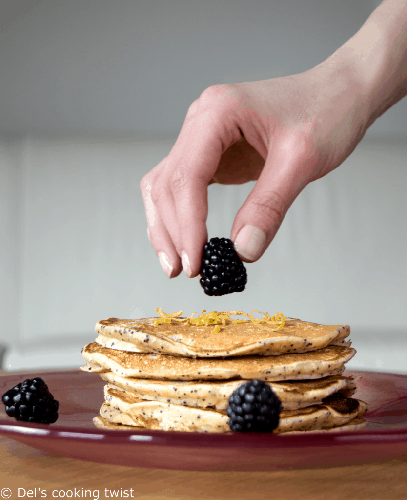 Lemon poppy seed yogurt pancakes