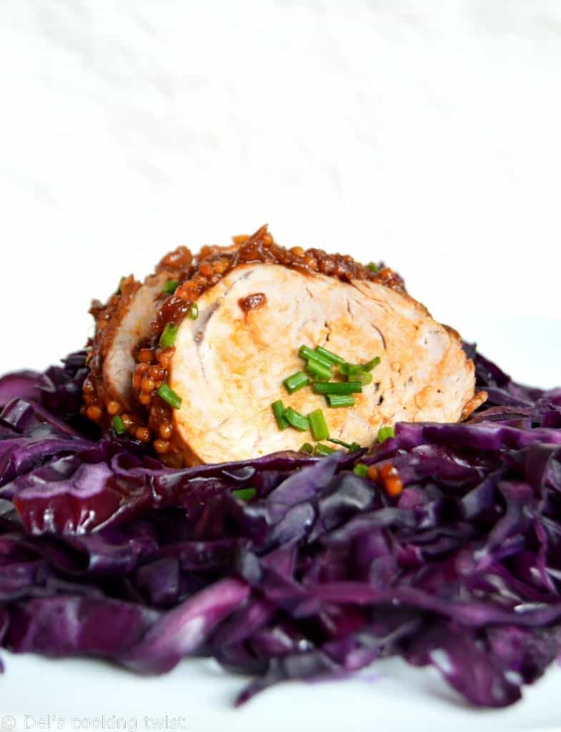 Sauteed Pork Tenderloin with Braised Red Cabbage