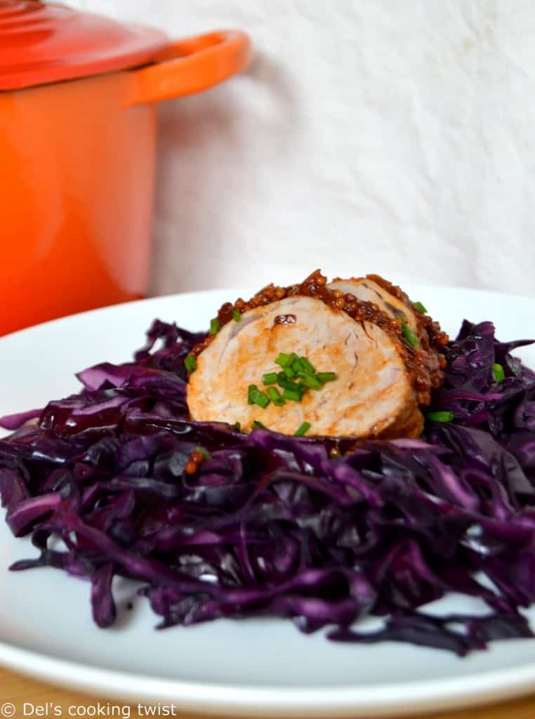 Sauteed Pork Tenderloin with Braised Red Cabbage