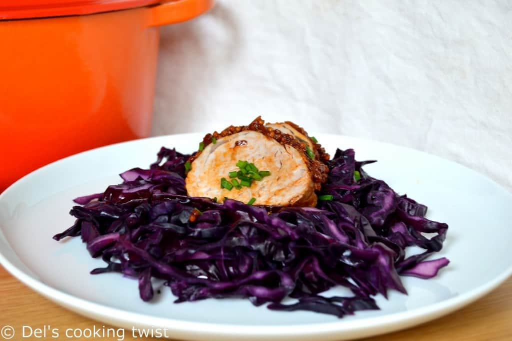 Sauteed Pork Tenderloin with Braised Red Cabbage