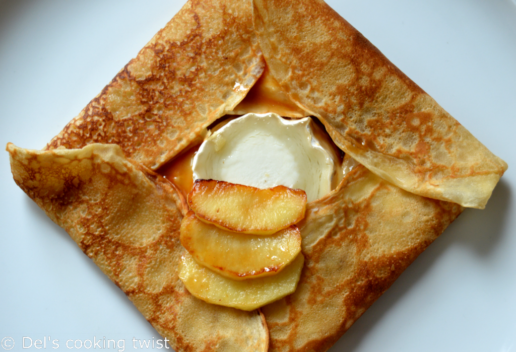 French Crepes with Goat Cheese and Salted Caramel Apples