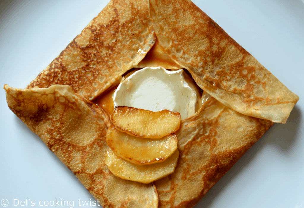 French Crepes with Goat Cheese and Salted Caramel Apples