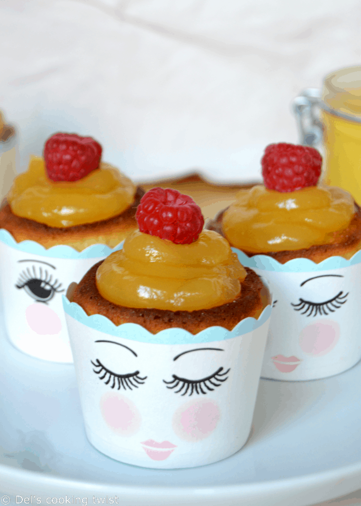 Lemon Curd Raspberry Cupcakes