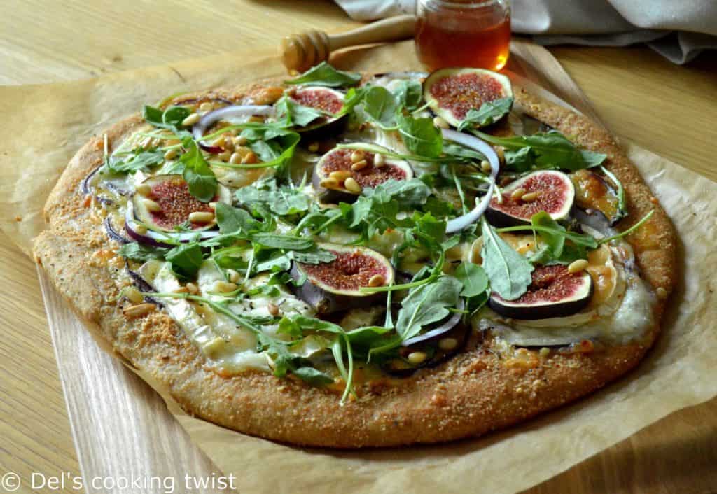 Pizza aux figues et au chèvre à la farine complète