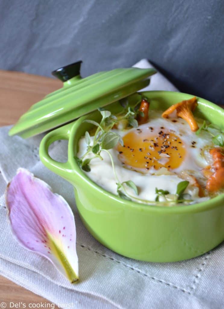 Baked Eggs with Chanterelles and Thyme