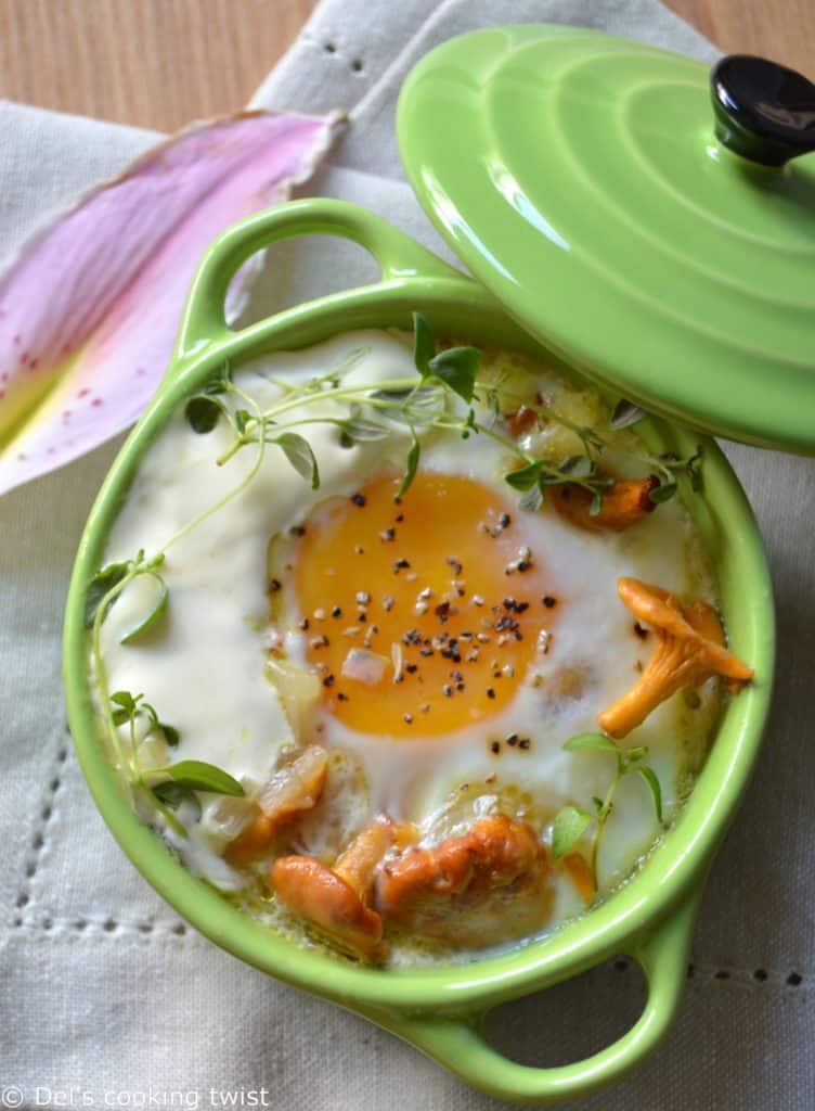 Baked Eggs with Chanterelles and Thyme