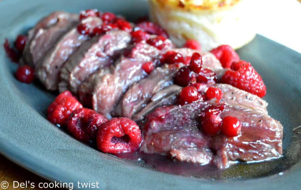 Duck Breast with a Honey Raspberry & Cranberry Sauce