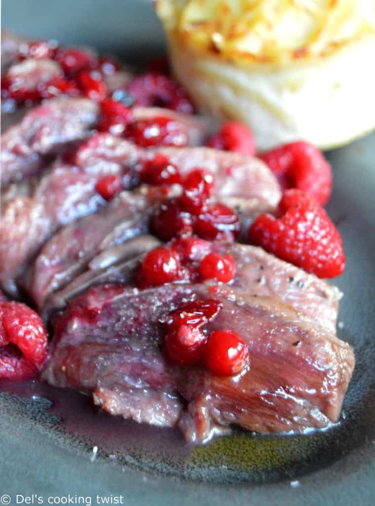 Duck Breast with a Honey Raspberry & Cranberry Sauce