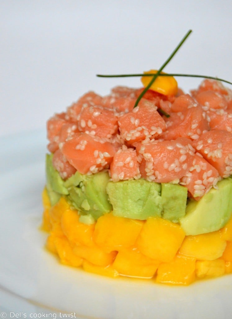 Salmon Tartare with Avocado and Mango