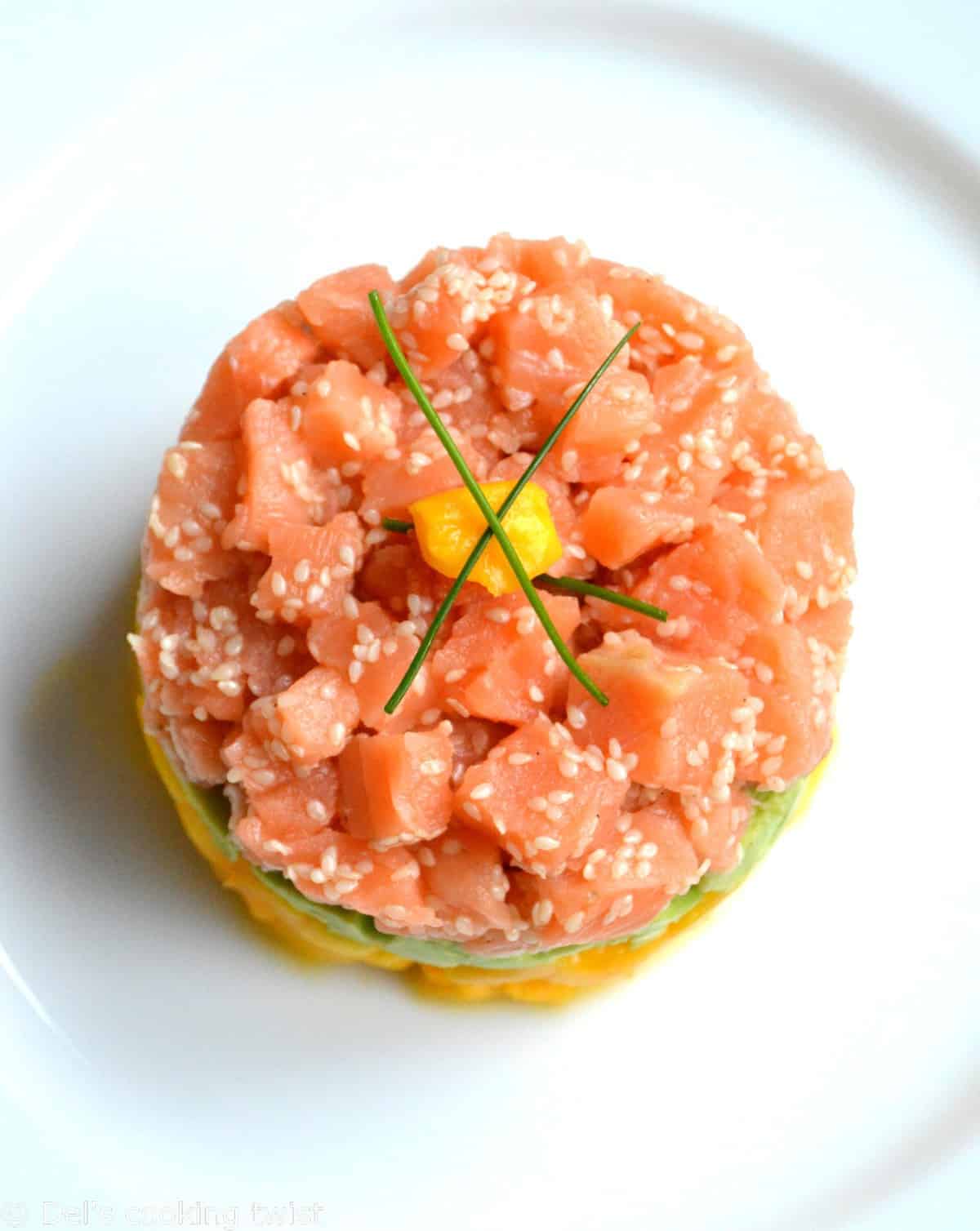 Salmon Tartare with Avocado and Mango