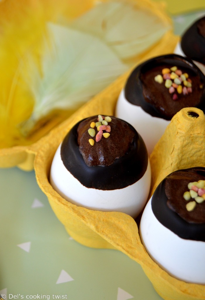 Easter eggs with chocolate mousse