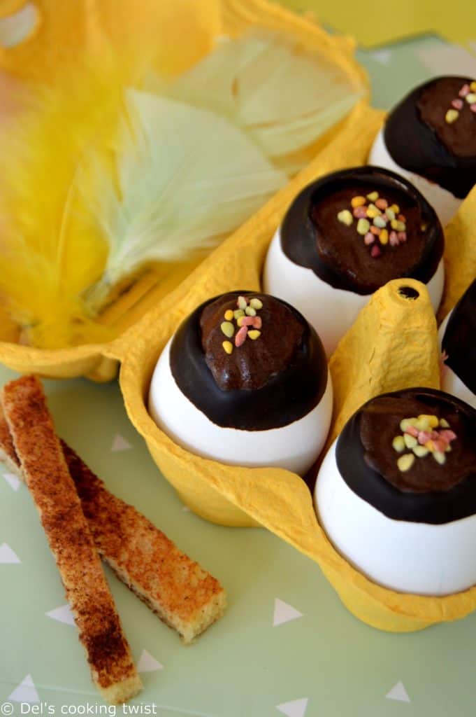 Easter eggs with chocolate mousse