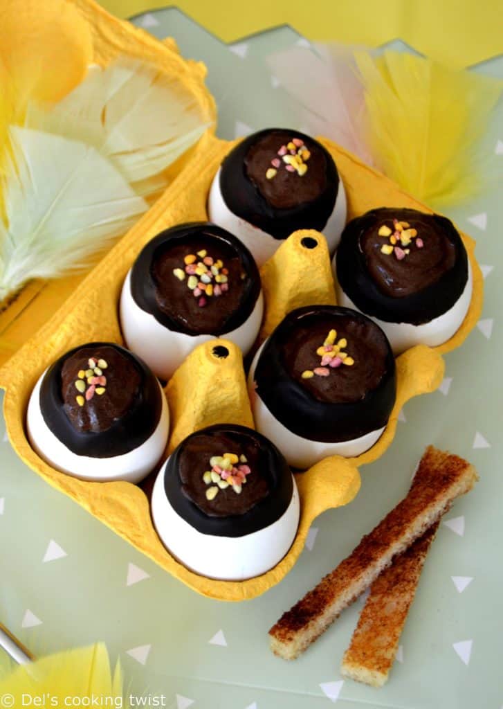 Easter eggs with chocolate mousse