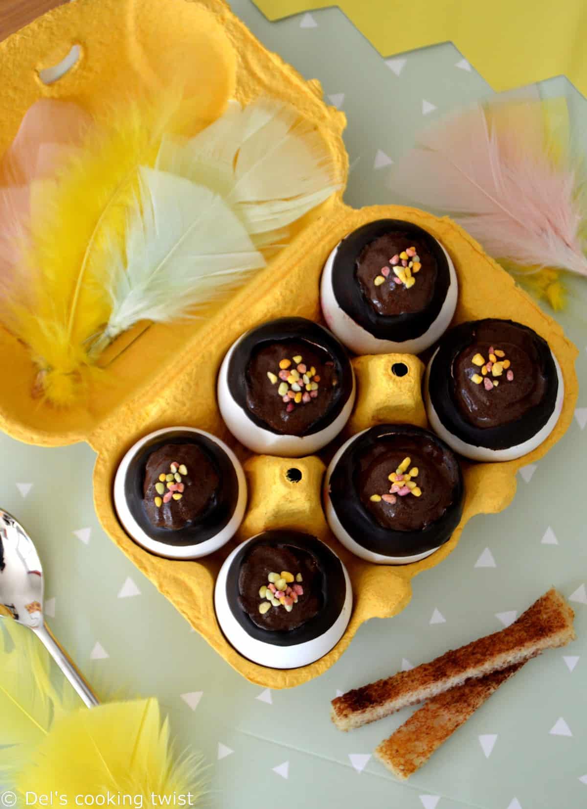 Easter eggs with chocolate mousse