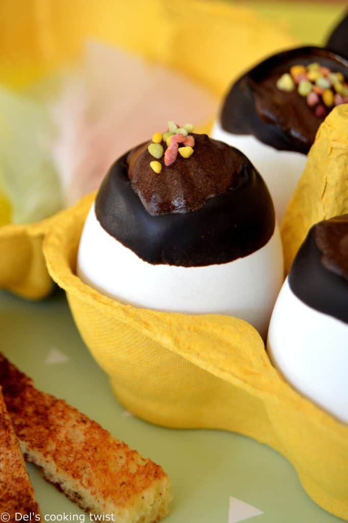 Easter eggs with chocolate mousse