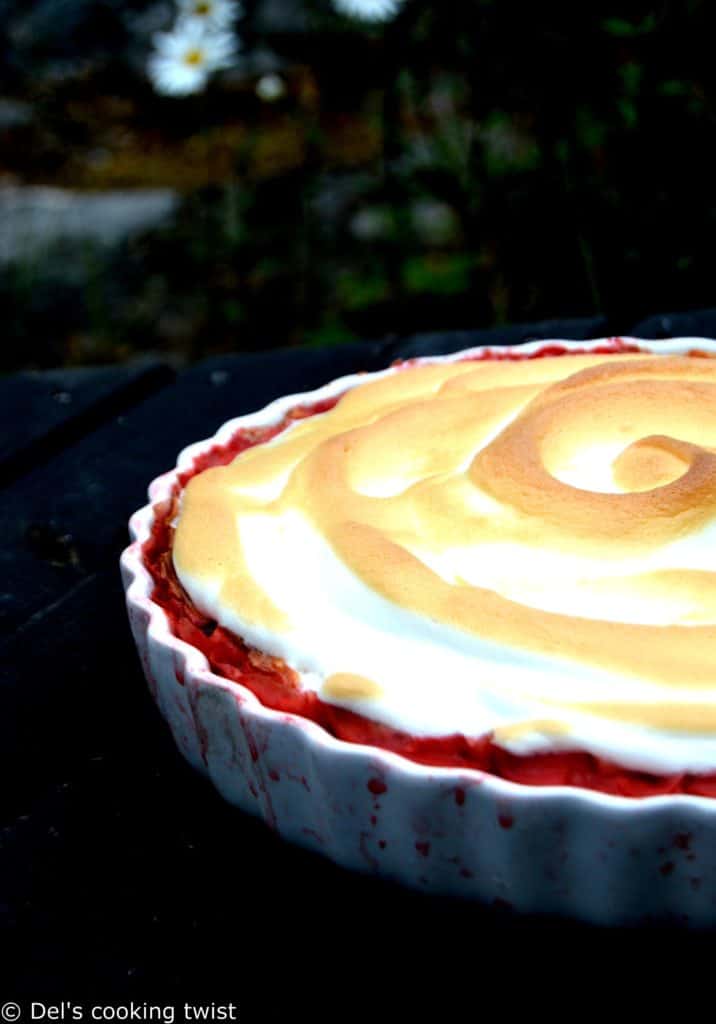 Meringue Strawberry Rhubarb Pie