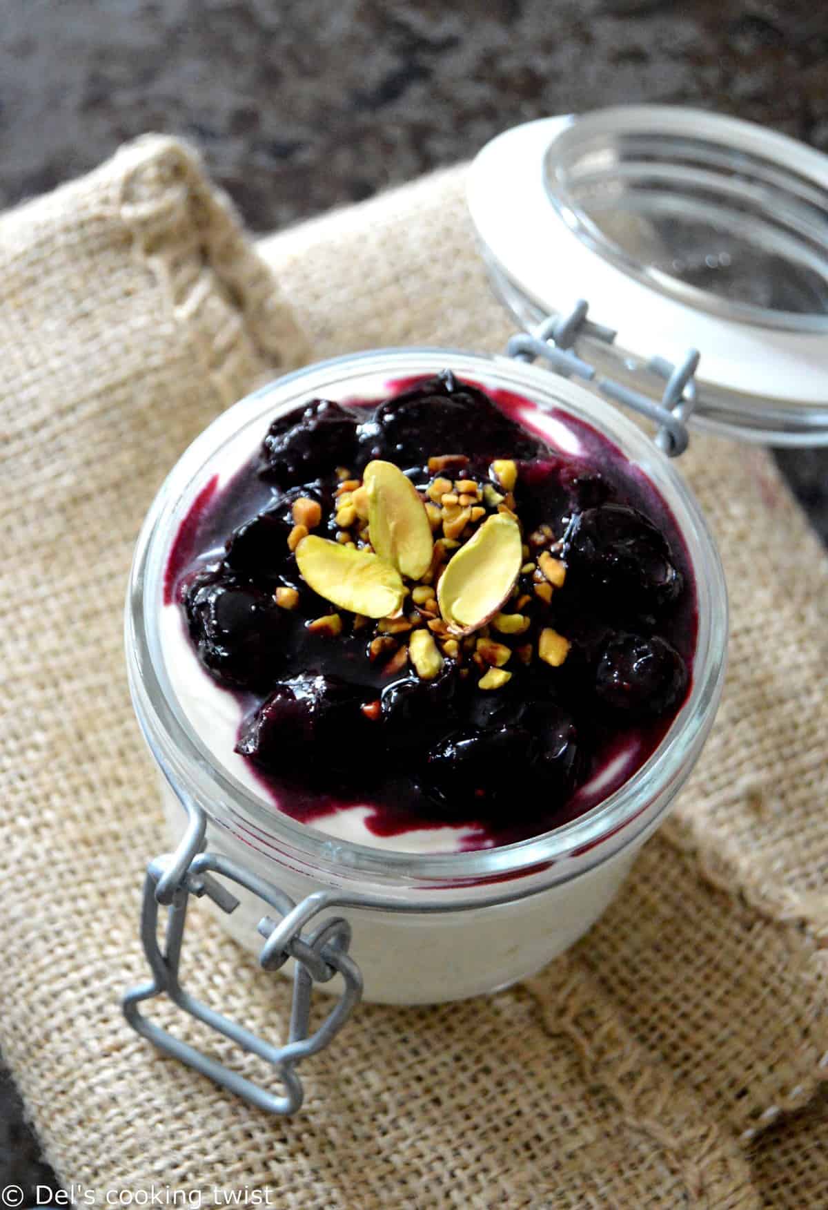 Goat Cheese Mousse with Roasted Blueberries Del's cooking twist