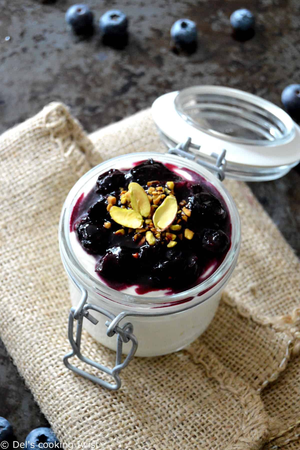 Goat Cheese Mousse with Roasted Blueberries Del's cooking twist