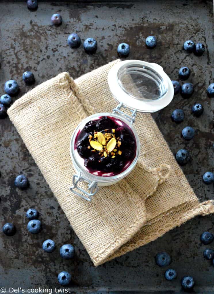Goat Cheese Mousse with Roasted Blueberries