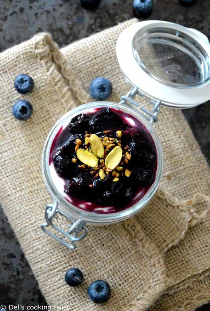 Goat Cheese Mousse with Roasted Blueberries