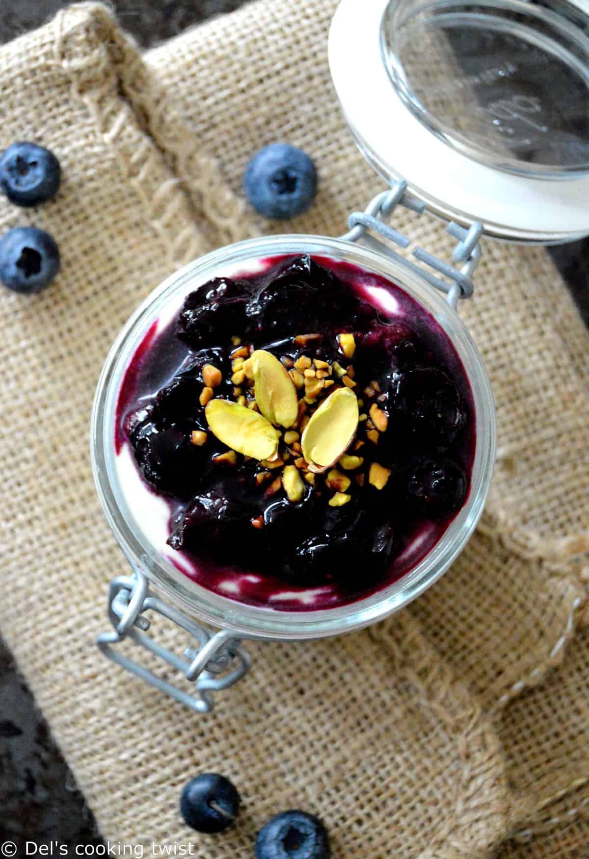 Goat Cheese Mousse with Roasted Blueberries Del's cooking twist
