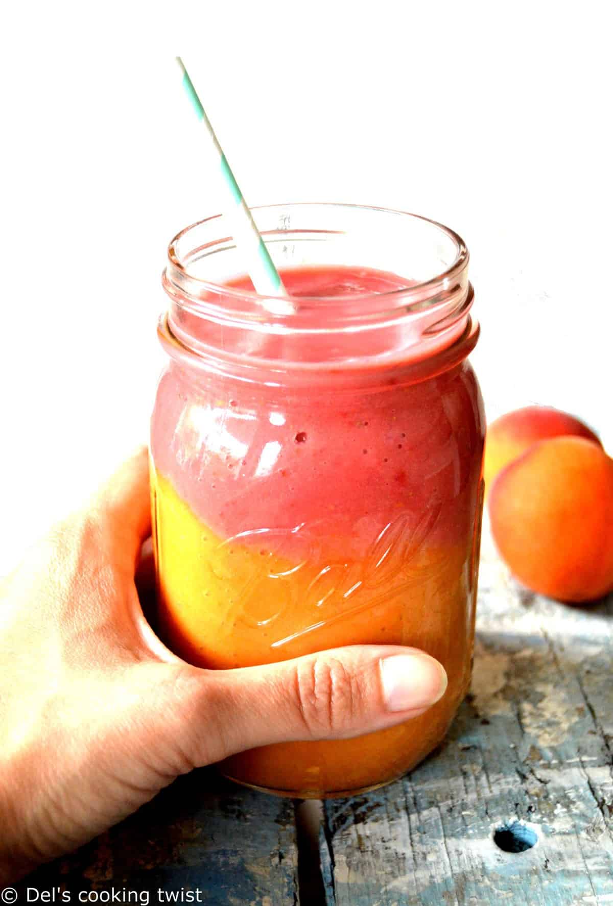 Sunrise apricot strawberry smoothie