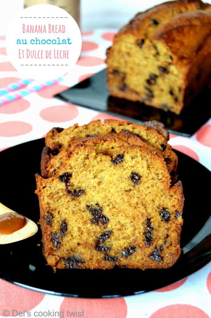 Banana bread aux pépites de chocolat et dulce de leche