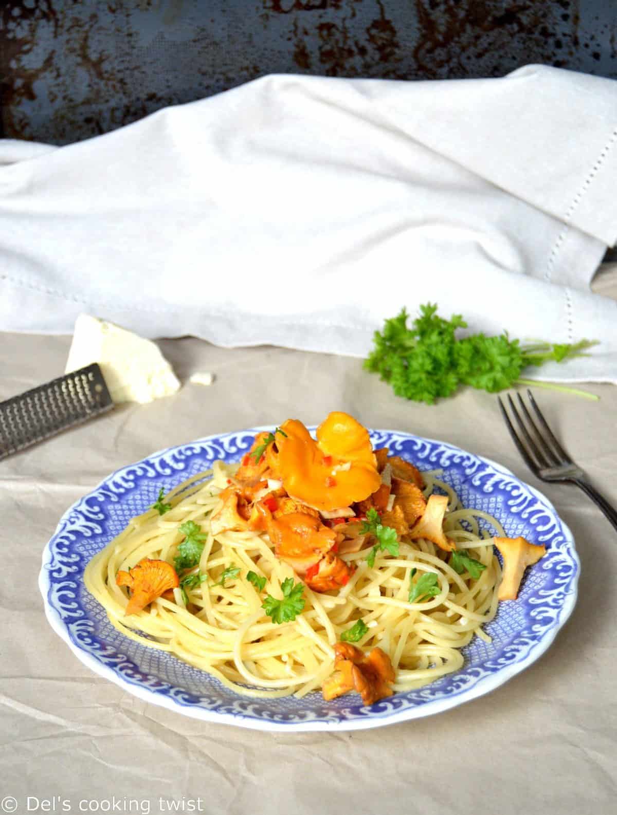 Spaghetti aux chanterelles et au cognac Del's cooking twist