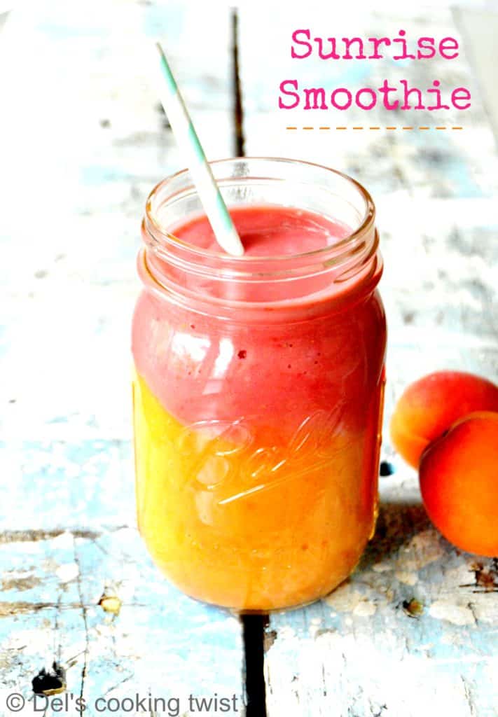 Sunrise apricot strawberry smoothie