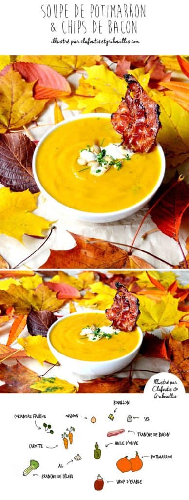 Roasted pumpkin soup with illustration by Clafoutis et gribouillis