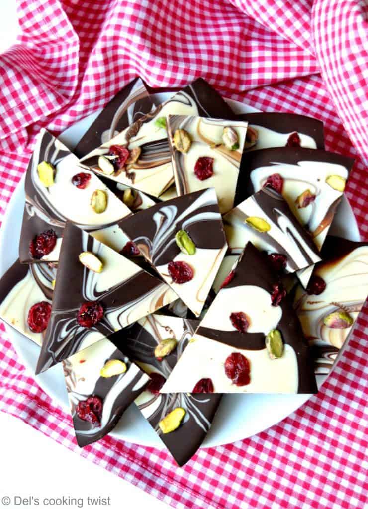 Cranberry Pistachio Chocolate Bark