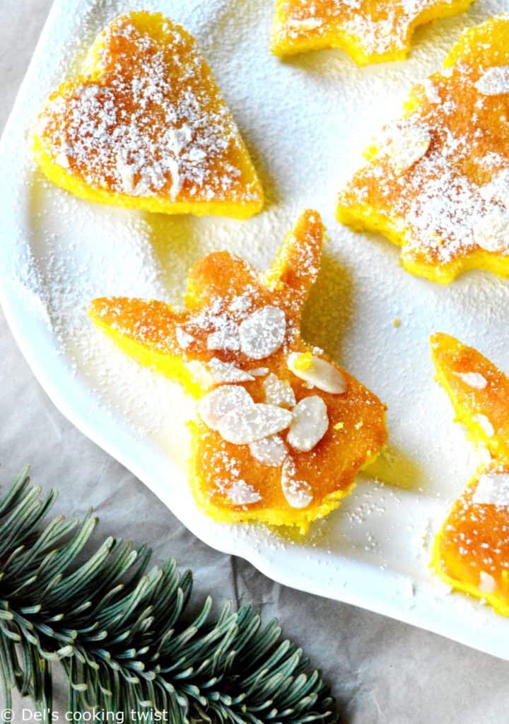 Moist mini orange and saffron cakes