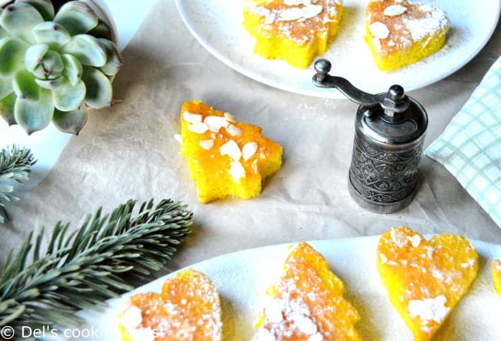 Moist mini orange and saffron cakes