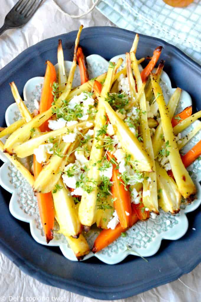 Roasted Root Vegetables with Feta and Honey