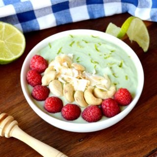 Green avocado smoothie bowl