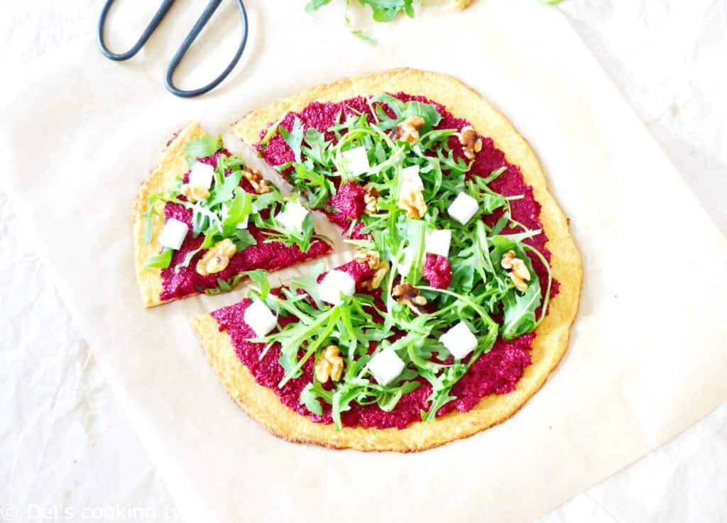 Veggie Beet Pizza with Cauliflower Crust