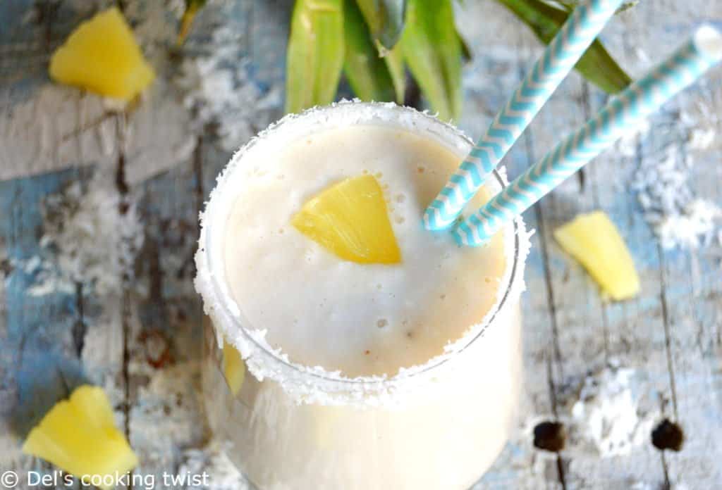 Smoothie tropical ananas et noix de coco