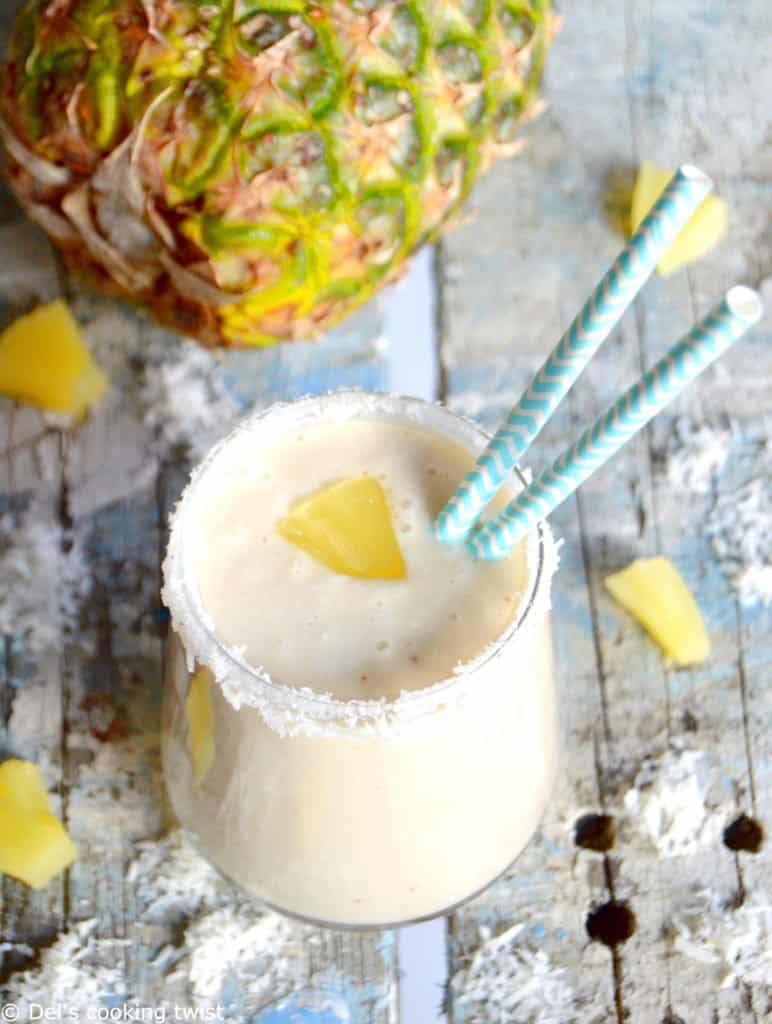 Smoothie tropical ananas et noix de coco